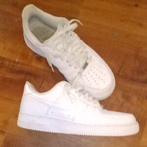 All white air force 1's nikes